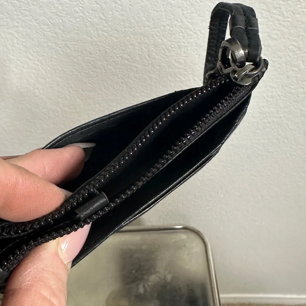 Black Leather Card Holder Wallet Made in India Clutch